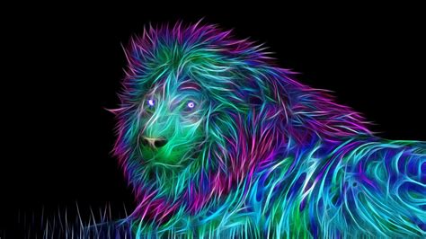 Neon lion wallpaper #neon #lion #digitalart | FITNESS AND YOGA ...