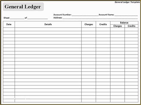 Free Accounting Templates Of Blank General Ledger ...