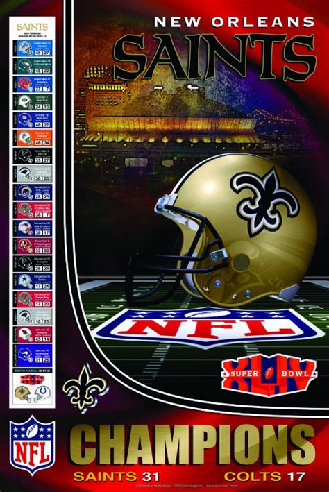 New Orleans Saints Football Super Bowl Celebration XLIV Posters