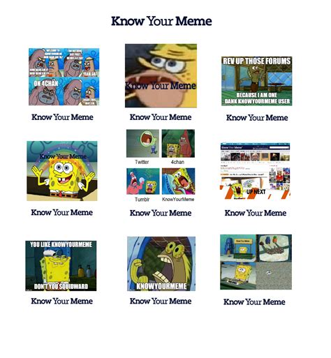 KnowYourMeme Spongebob Comparison Chart | Know Your Meme | Know Your Meme