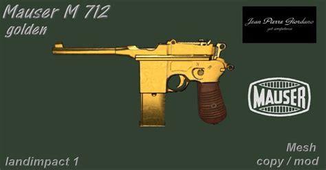 Second Life Marketplace - Mauser M 712 Gold Edition mesh