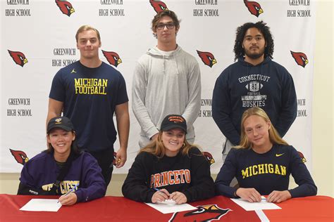 Six Greenwich athletes sign to compete in college sports