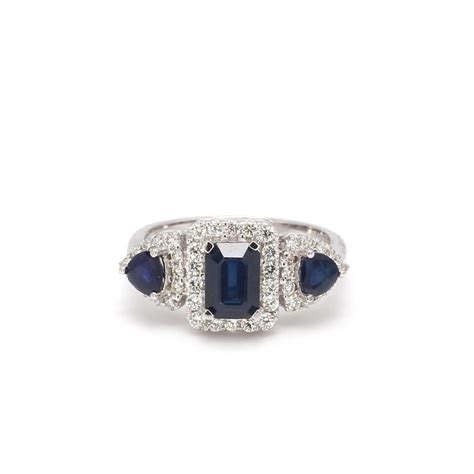 Three Stone Emerald Cut Sapphire Ring – Bailey's Fine Jewelry