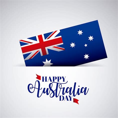 Free Vector | Happy Australia day with flag