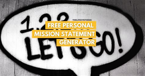 Personal Mission Statement Generator - Simple "fill In" Style (2024 ...