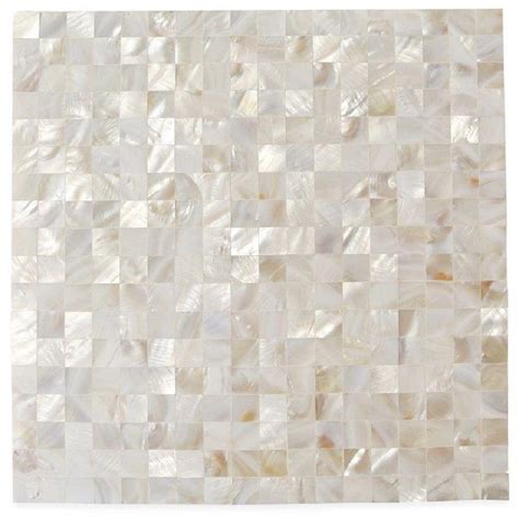 Pacif White Pebbles Pearl Shell Mosaic Tile - 3 in. x 6 in. Tile Sample ...