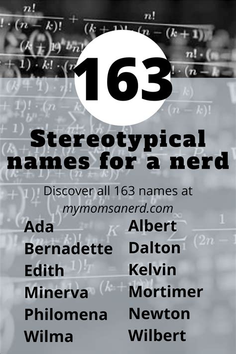 Stereotypical Names for a Nerd | 163 Great Ideas for Boys and Girls ...