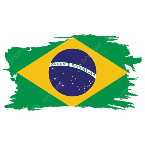 Brazil National Flag Design Vector Image With Transparent Background ...