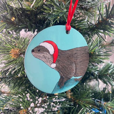 Otter christmas decoration