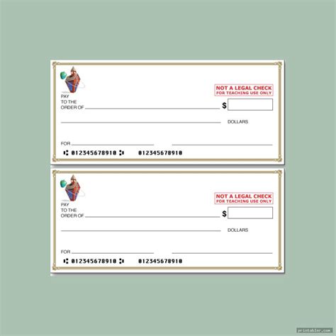 Pretend Checks Printable - Gridgit.com