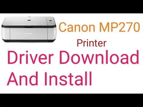 How To Canon Pixma MP270 Printer Driver Download And Install - YouTube