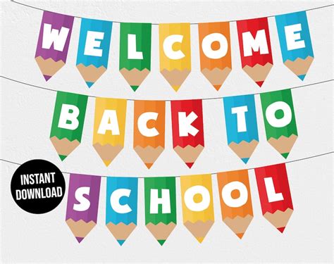 Welcome Back To School Banner Printable Instant Download Etsy | Images ...