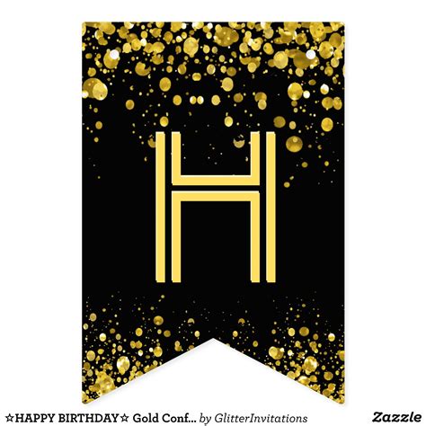 Banderines confeti del oro del ☆HAPPY BIRTHDAY☆ | Zazzle.com in 2020 ...