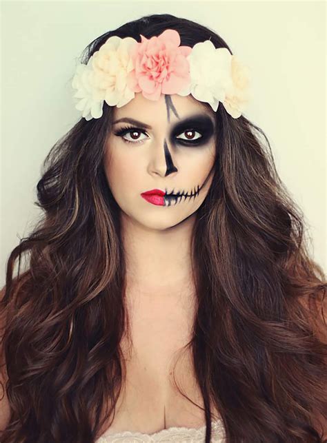 Sydne Style shows dia de los muertos makeup ideas with easy half face ...