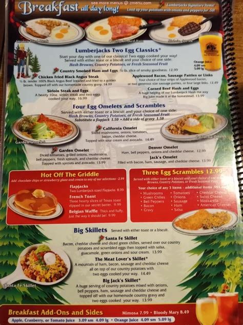 Online Menu of Lumberjacks Restaurant Restaurant, Stockton, California ...