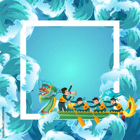 Dragon boat festival colorful poster vector illustration Stock Vector ...