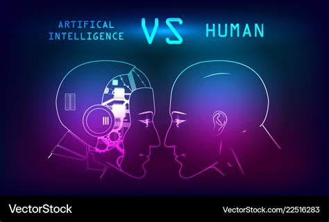 Humans vs robots Royalty Free Vector Image - VectorStock