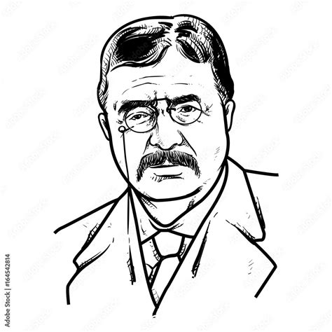 Theodore Roosevelt Vector illustration, Theodore Roosevelt Drawing ...