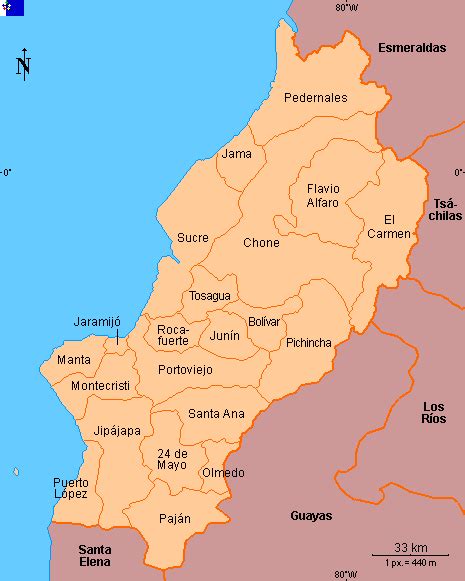 Clickable map of Manabí (Ecuador)