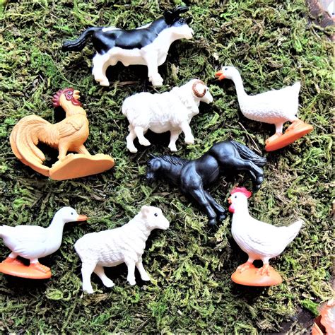 Set of 48 MINIATURE FARM Animals Figurines Figure Dollhouse Fairy ...