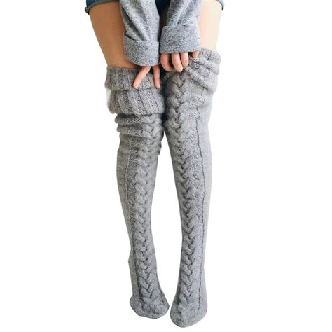 Listenwind - Listenwind Women Winter Warm Knit Cable Long Socks ...