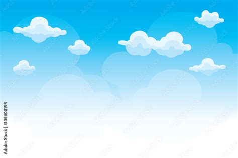 Group of clouds on blue sky, background of cartoon clouds Stock Vector ...