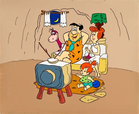 Flintstone family watching TV publicity still 3000x2469 | Classic ...