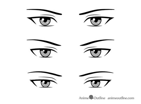 Different Style Male Anime & Manga Eyes Drawing Guide - AnimeOutline