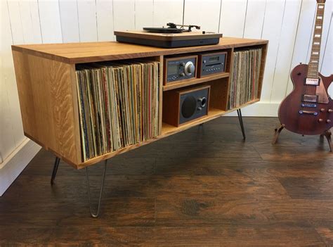 Mid century modern record player console, turntable, stereo cabinet ...