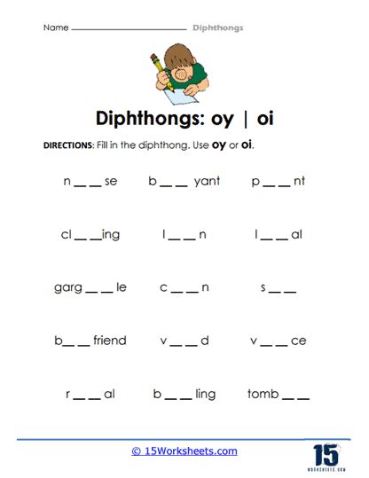 Diphthongs Worksheets - 15 Worksheets.com