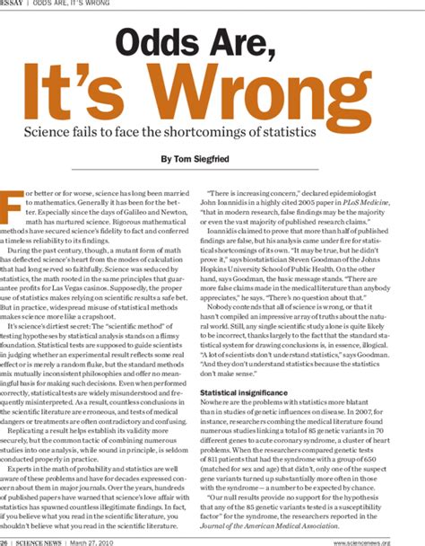 Odds are, it's wrong: Science fails to face the shortcomings of ...