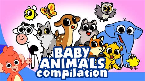 Learn Animals for Kids | Animal Babies Cartoon for children | Newborn ...