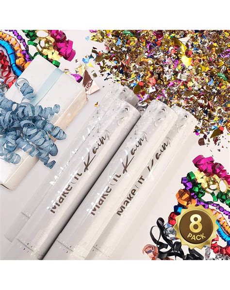 PURE Premium Party Confetti Cannon - Set of 8 - (Includes Streamer ...