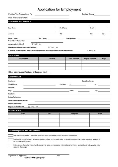 Employment Application Form - 19+ Examples, Format, Pdf