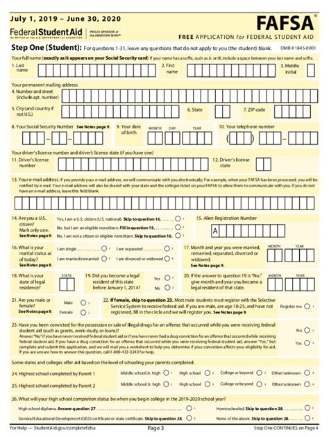 2019 Form FAFSA Application Fill Online, Printable, Fillable, Blank ...