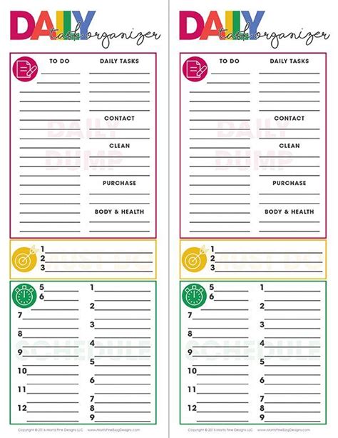 Daily Task Planning Organizer | Free Printable Included | Life ...