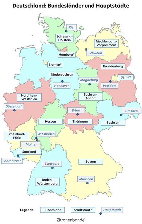 Bundesländer in Deutschland: 16 Bundesländer & Hauptstädte (+ Karte)