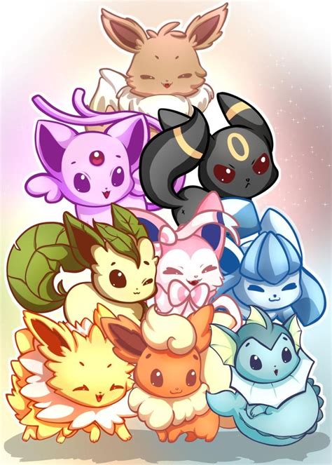 The Eeveelution~! ( ´ω` ) Pokemon Eevee Evolutions, Sylveon, Umbreon ...