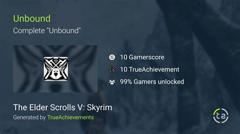 Unbound achievement in The Elder Scrolls V: Skyrim