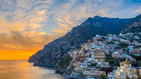 Positano at Sunset, Amalfi Coast, Italy #Europe #2K #wallpaper # ...