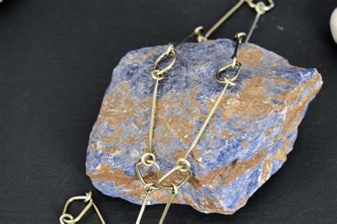 Long Chain Necklace in Brass. - Etsy