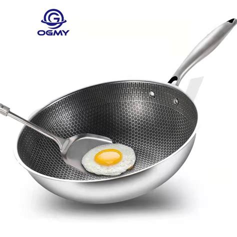 OGMY Non Stick Pan Stainless Steel Non Stick Frying Pan Induction Pan ...