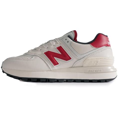 New Balance 574 Leather - White/Red - U574LGTC