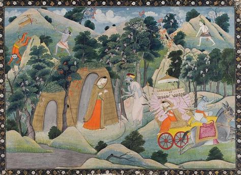 Ravana's Abduction of Sita folio from a Ramayana Series Painting by ...