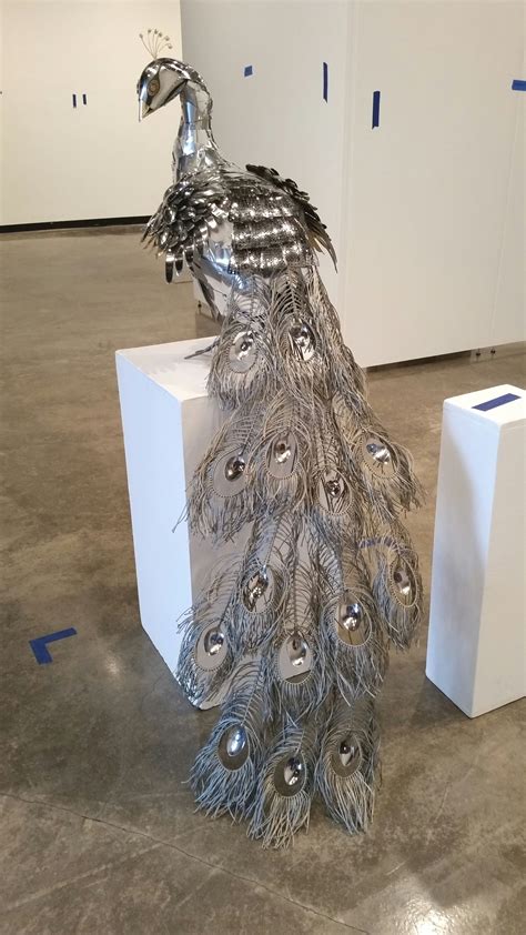 For my senior art show exhibition, I made a life-sized peacock with ...