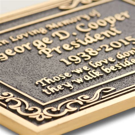 Solid Cast Brass Memorial Plaque Personalized in Full 3D Brass - Etsy