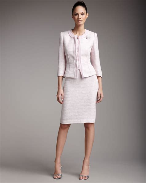 Lyst - Tahari Fitted Boucle Suit in Pink