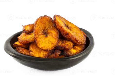 Deep fried ripe plantain slices isolated in white background 26366723 ...