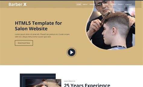 Barberx - Free Responsive Bootstrap 4 HTML5 Barber Website Template