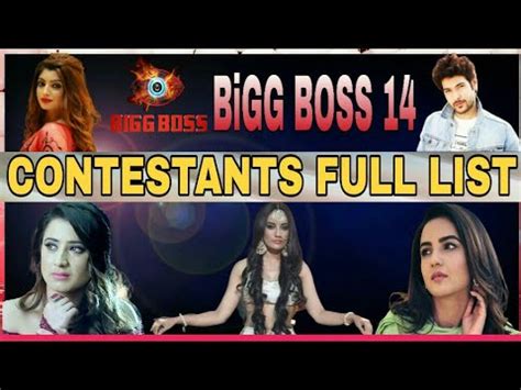 Bigg Boss Season 14 FULL CONTESTANTS LIST - YouTube